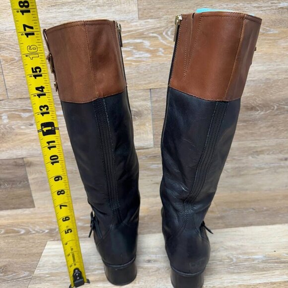 Bandolino Carlotta Black/Brown Leather Knee High Boots Women's Size 10 - Picture 2 of 6